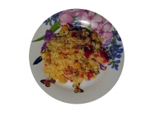 Фото: Готовое блюдо. Рис с креветками приготовленный в мультиварке